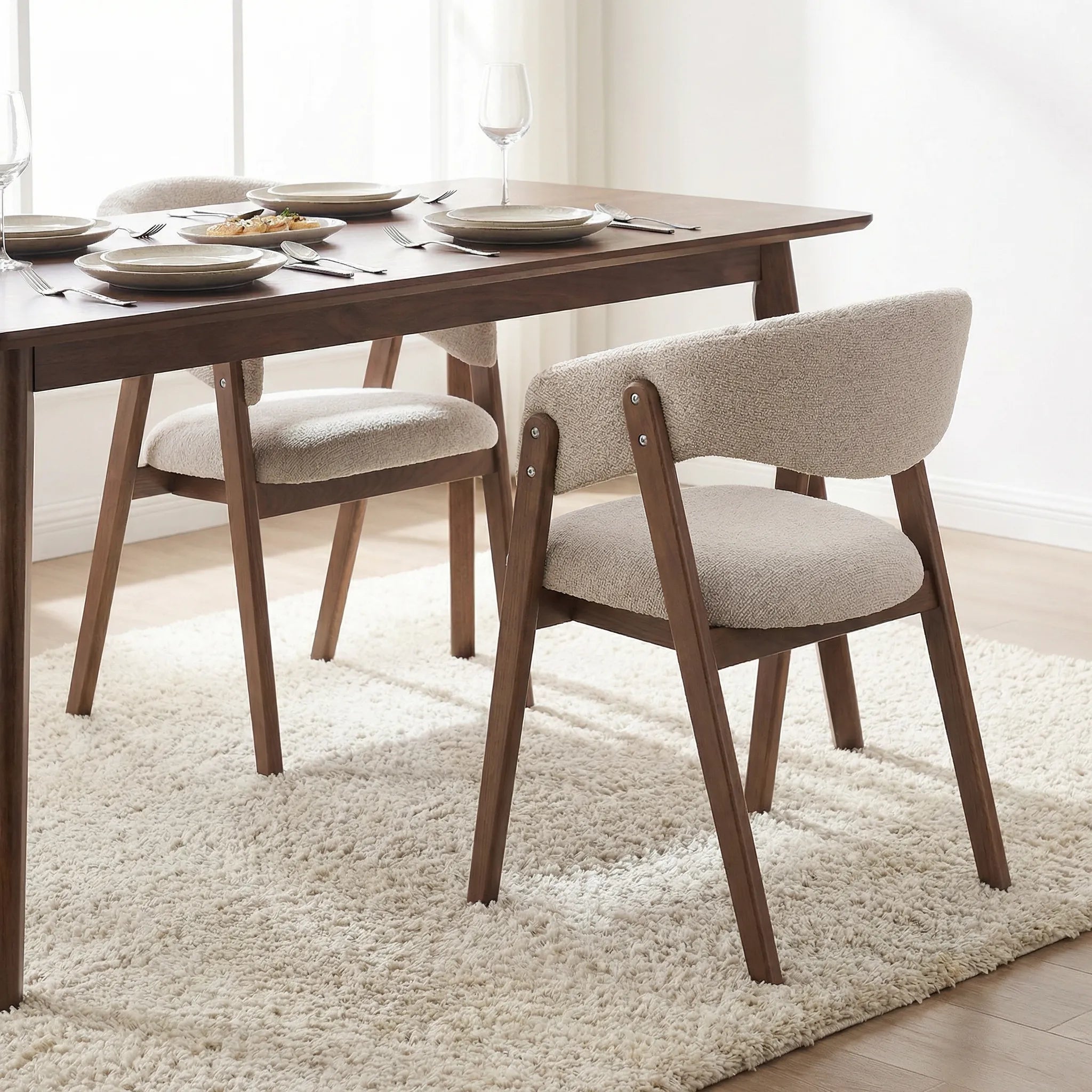 Riverton Boucle Dining Chair – Cream