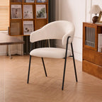 Noah Dining Chairs – Set of 2 | White Sherpa Fleece