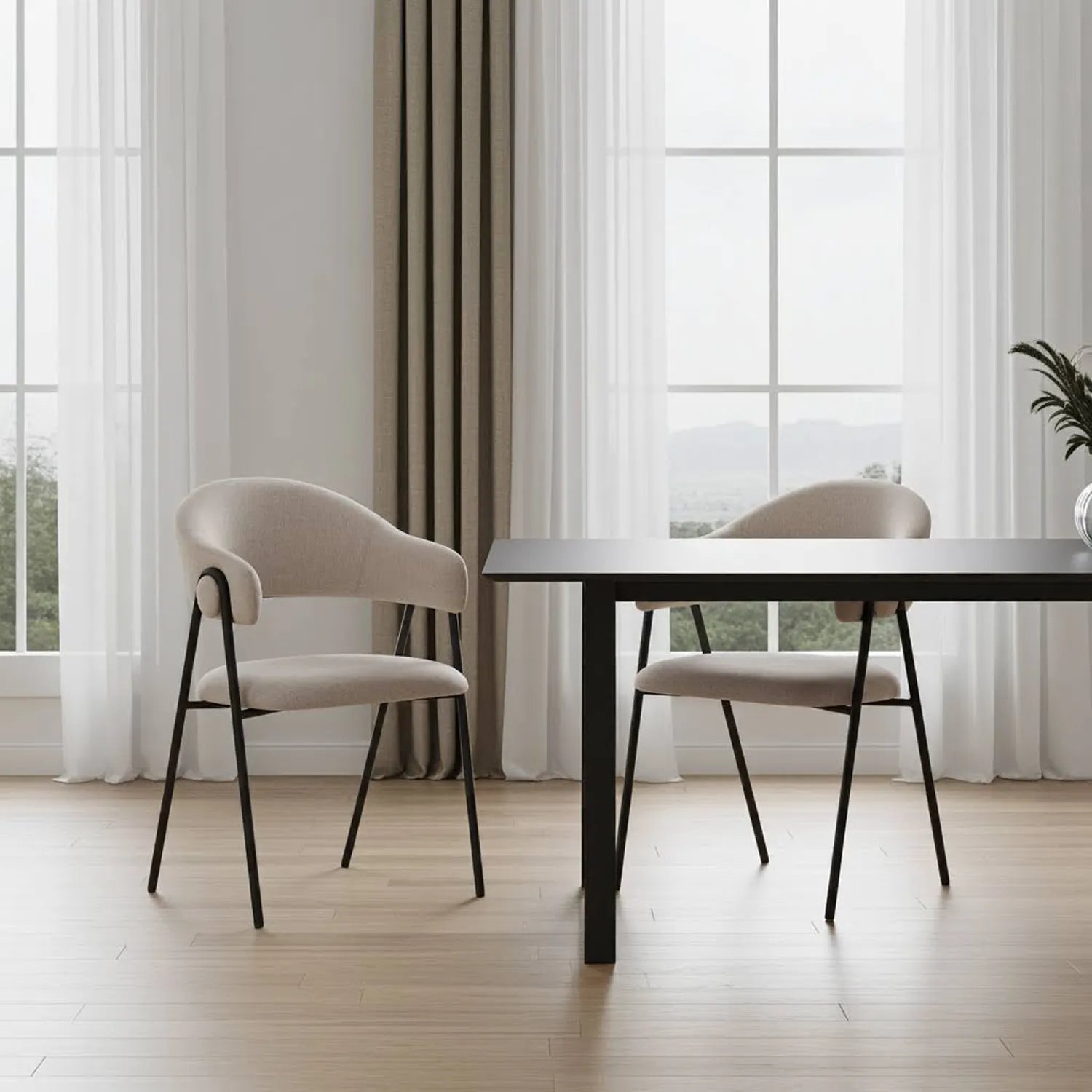 Noah Dining Chairs – Set of 2 | Champagne