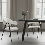 Noah Dining Chairs – Set of 2 | White Sherpa Fleece