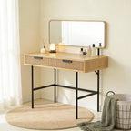 Alder Dressing Table & Mirror – One Drawer | Natural Oak
