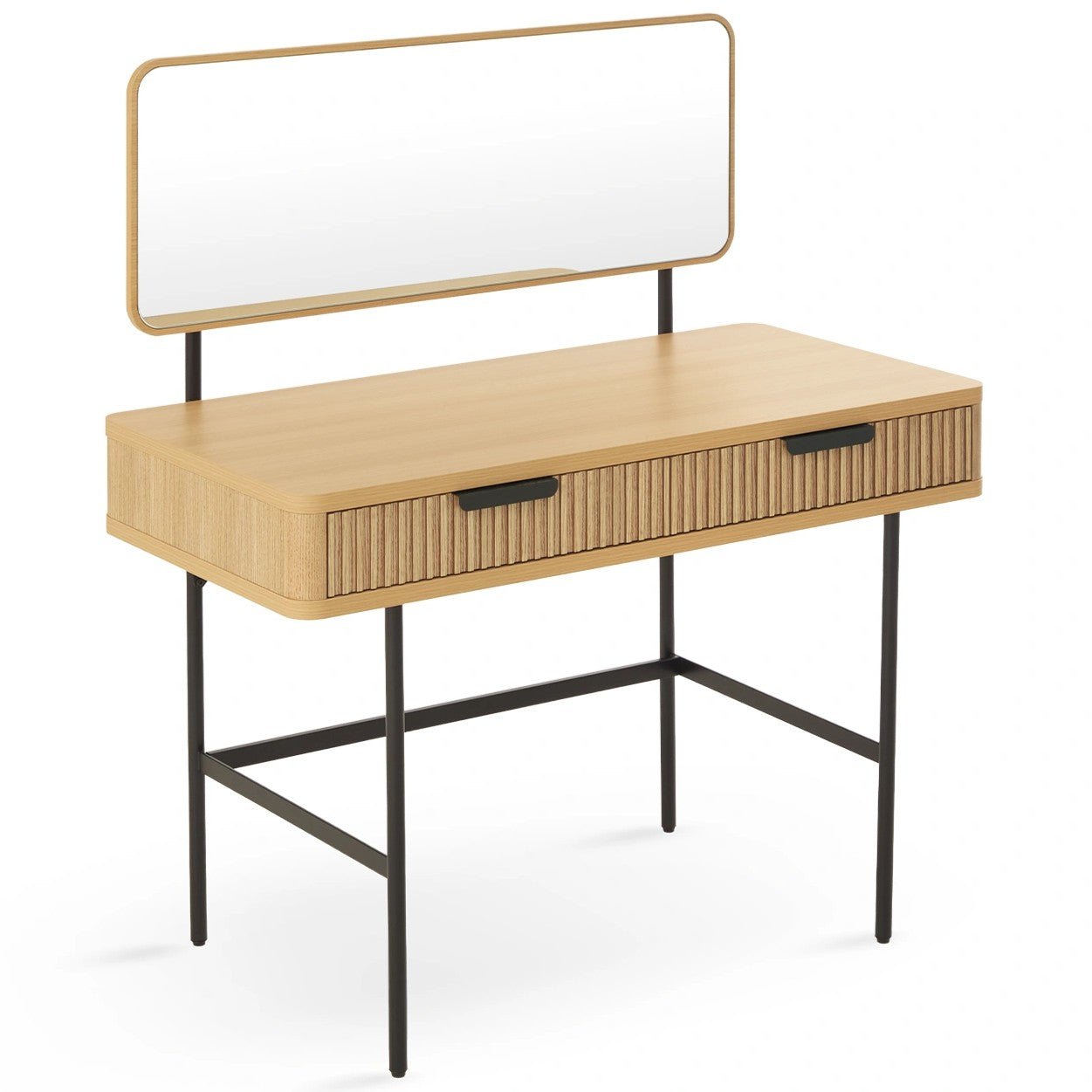 Alder Dressing Table & Mirror – One Drawer | Natural Oak