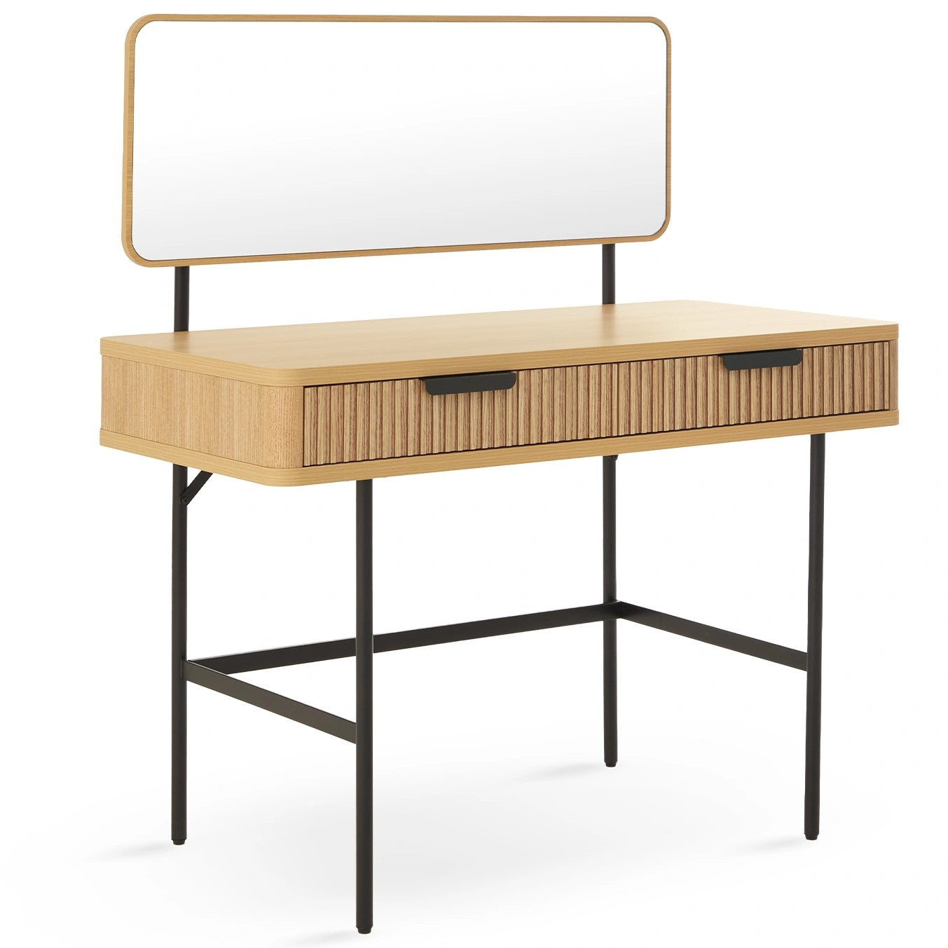 Alder Dressing Table & Mirror – One Drawer | Natural Oak