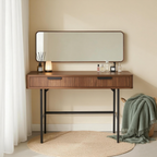 Alder Dressing Table & Mirror – One Drawer | Walnut