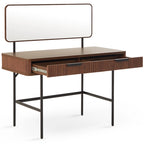 Alder Dressing Table & Mirror – One Drawer | Walnut