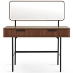 Alder Dressing Table & Mirror – One Drawer | Walnut