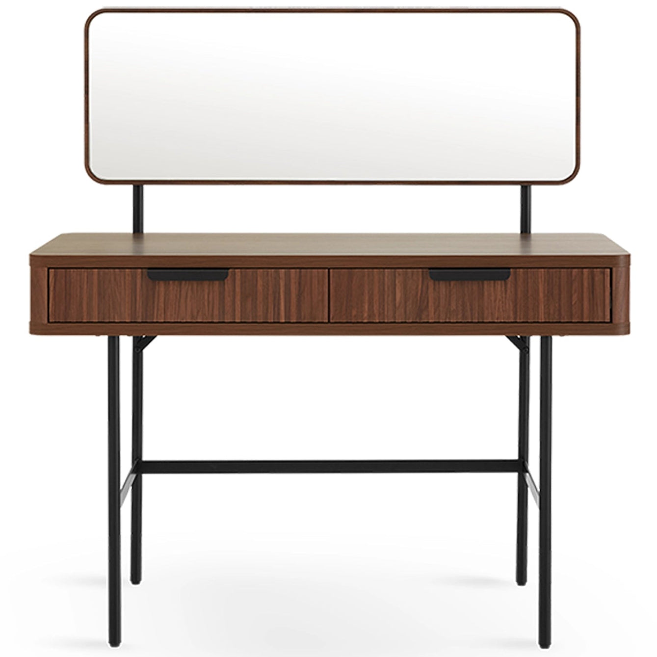 Alder Dressing Table & Mirror – One Drawer | Walnut