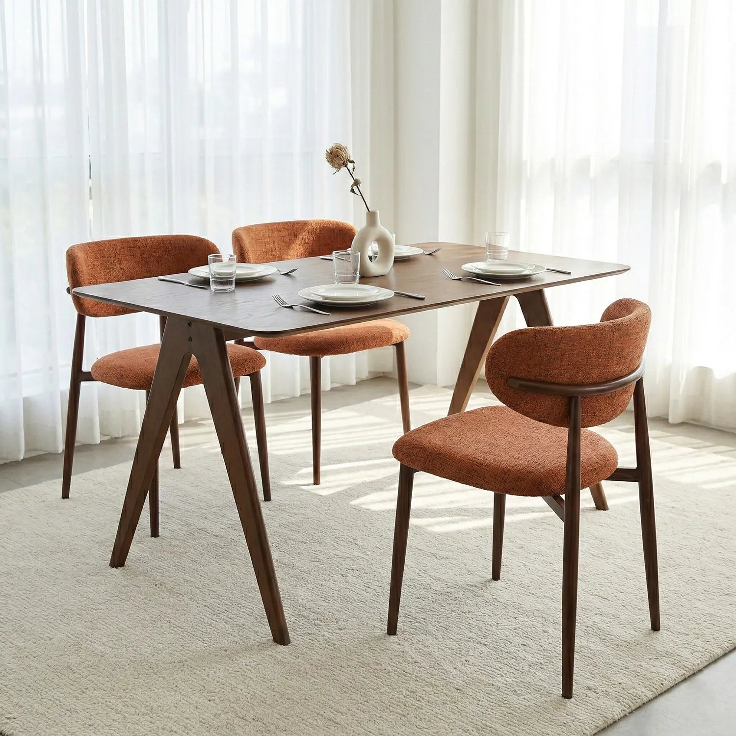 Almos Dining Chairs – Set of 4 | Burnt Orange