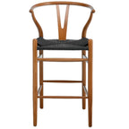 Blanca Bar Stool – Black Rope | Walnut Finish