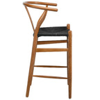 Blanca Bar Stool – Black Rope | Walnut Finish