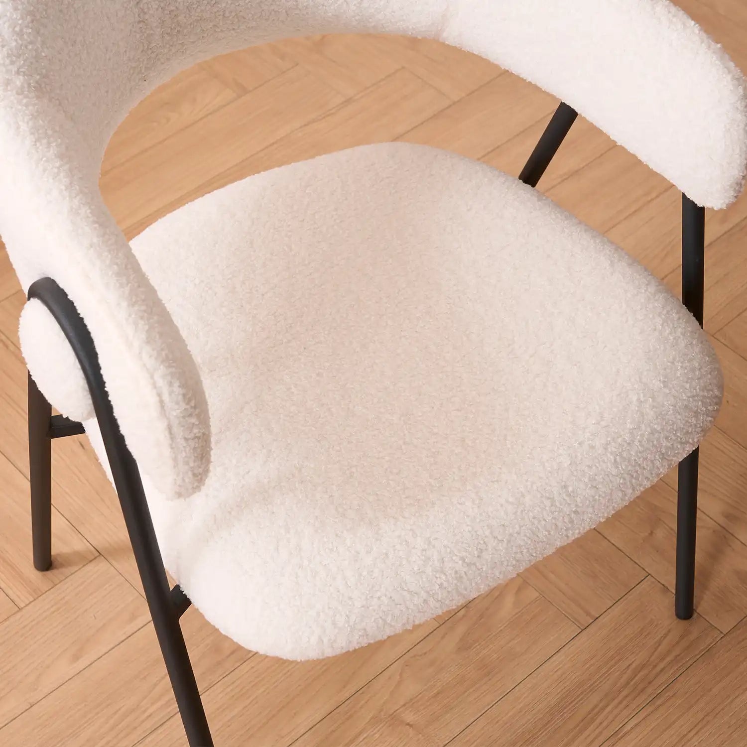 Noah Dining Chairs – Set of 2 | White Sherpa Fleece