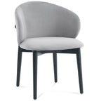 Gray chair with black legs on a white background