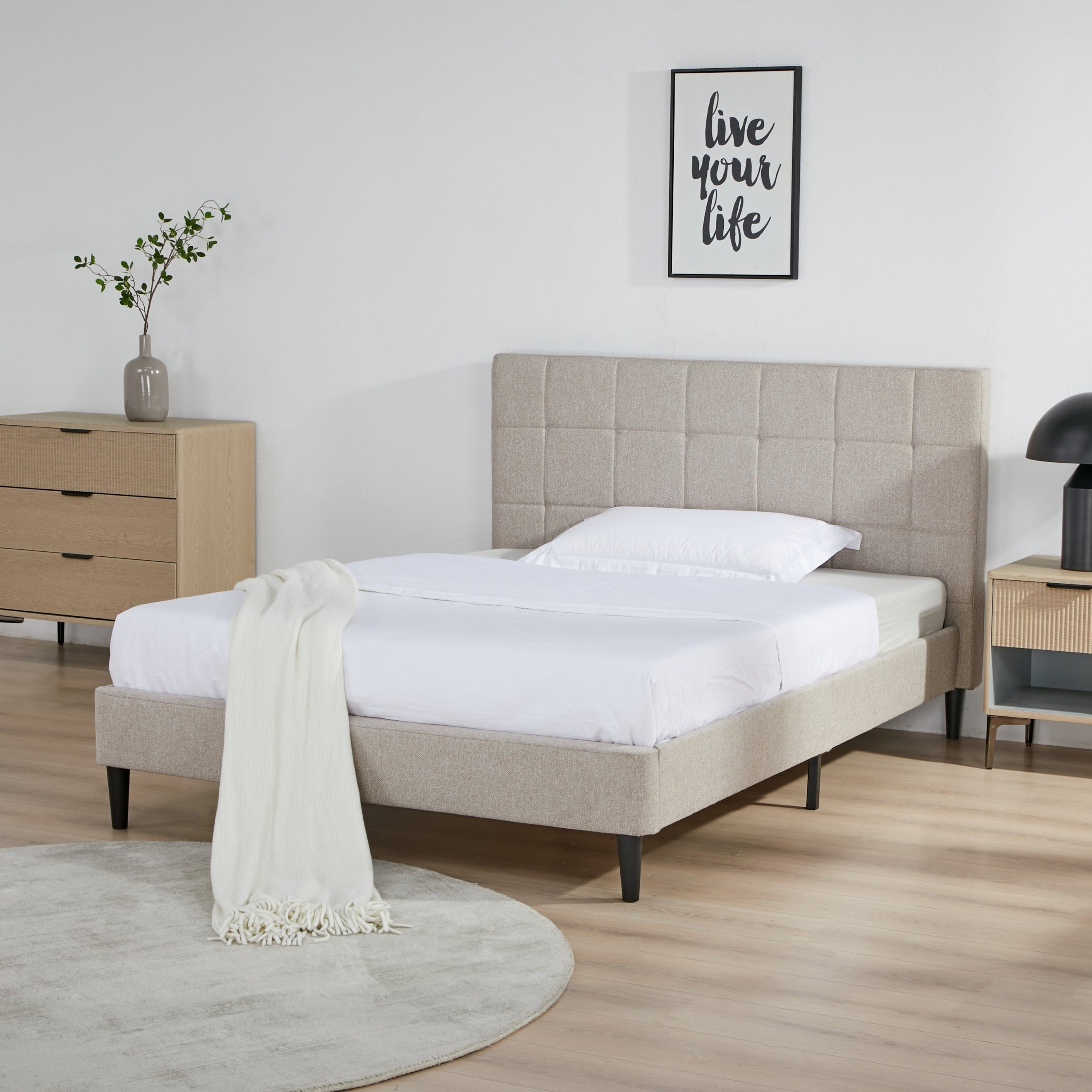 Linear Bed – Double | Beige