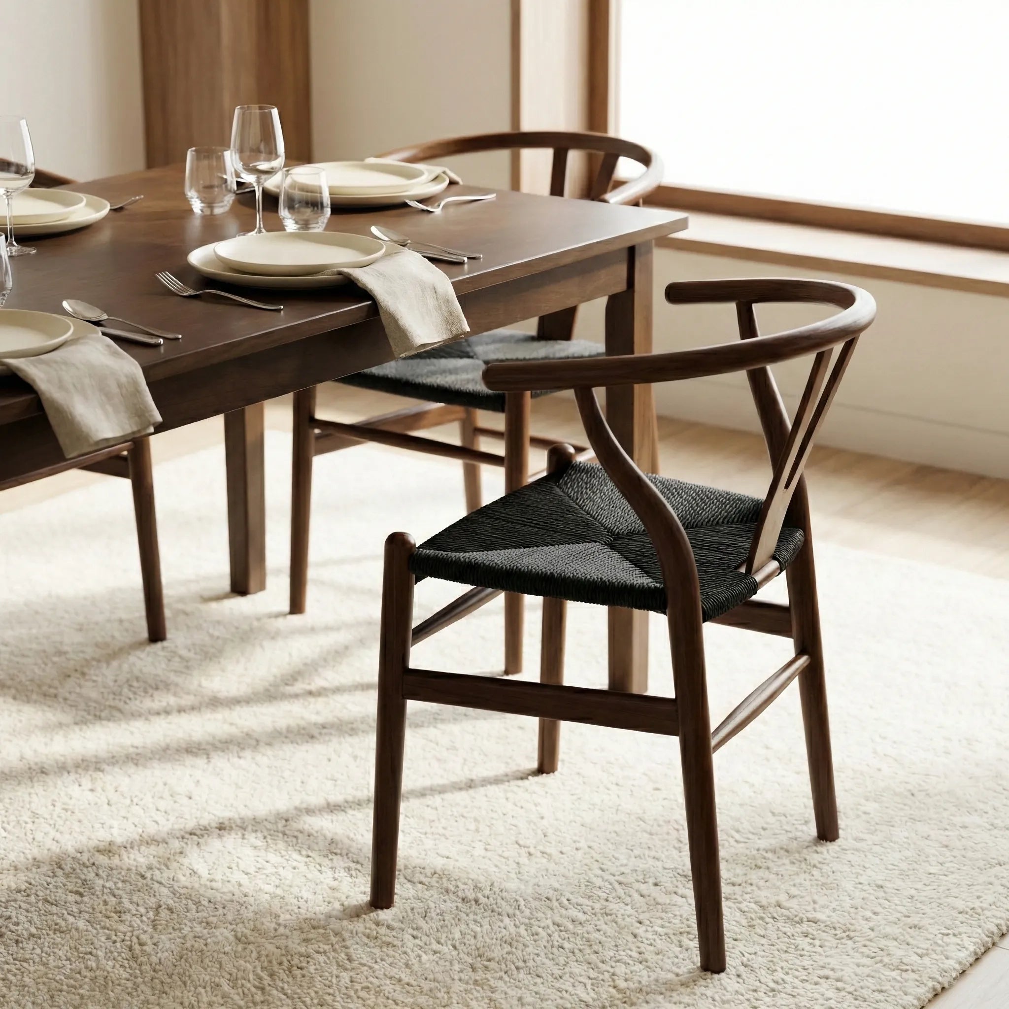 Osunba Dining Chairs – Set of 2 | Black & Espresso