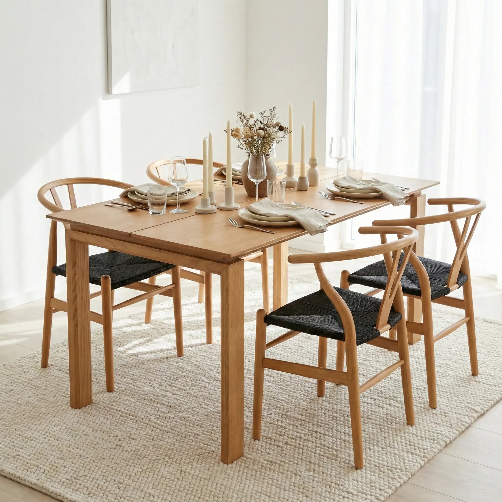 Osunba Dining Chairs – Set of 2 | Black & Natural Beech