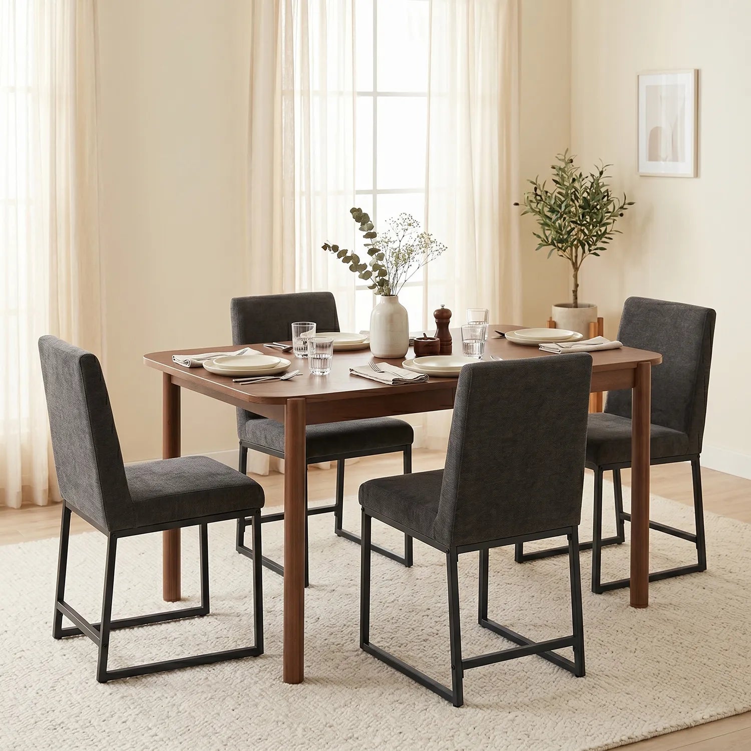 Bralan Dining Chairs – Set of 2 | Dark Grey