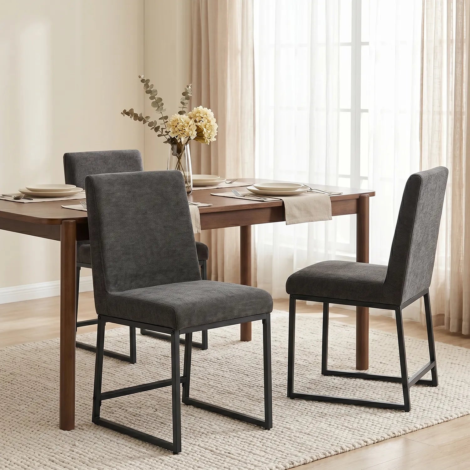 Bralan Dining Chairs – Set of 2 | Dark Grey