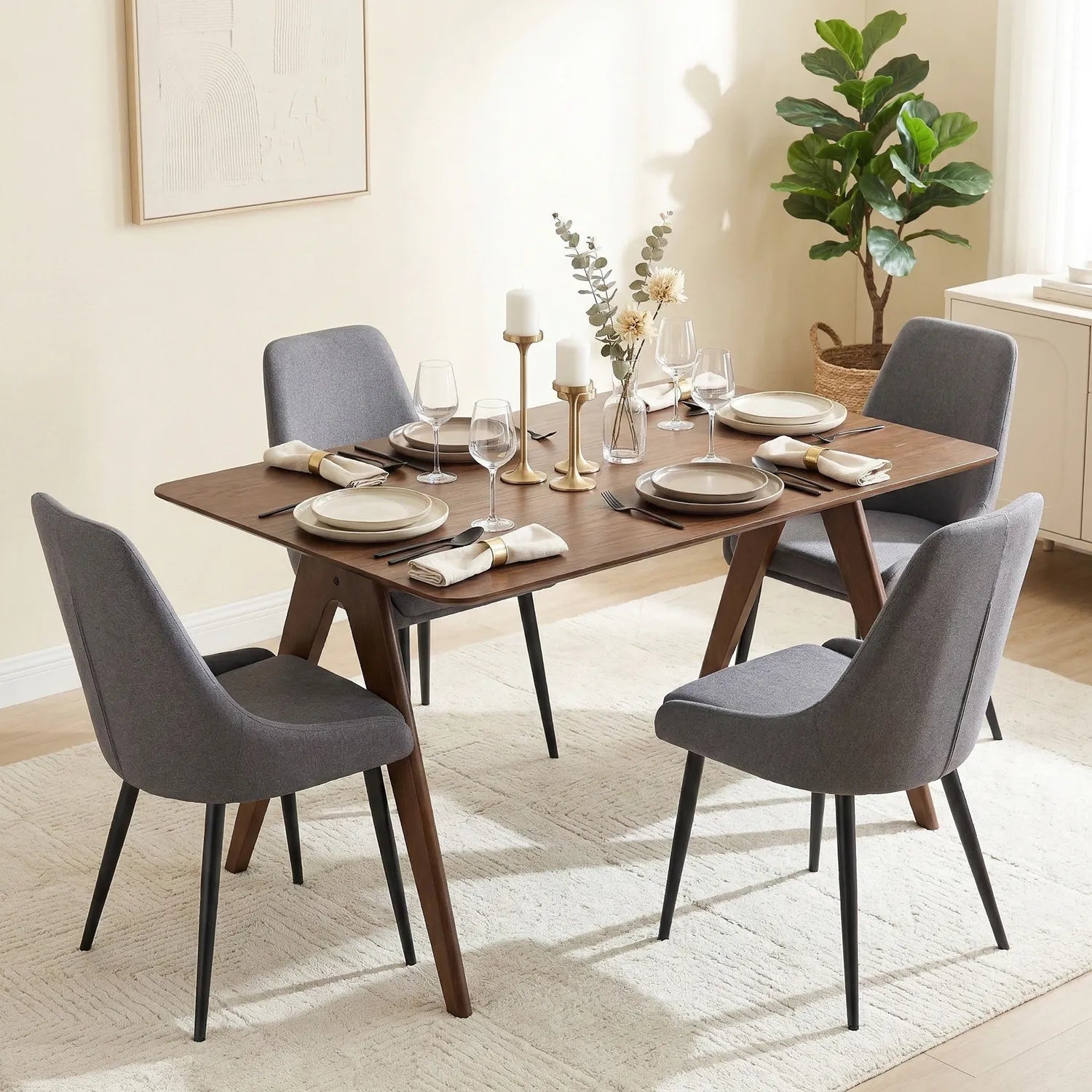 Eddy Dining Chairs – Set of 4 | Dark Grey