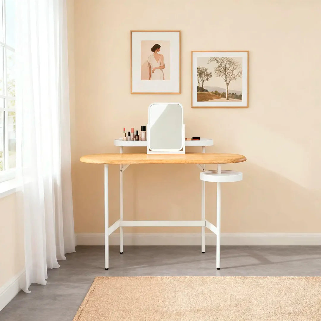 Flow  Dressing Table – Side Shelf | Natural Oak