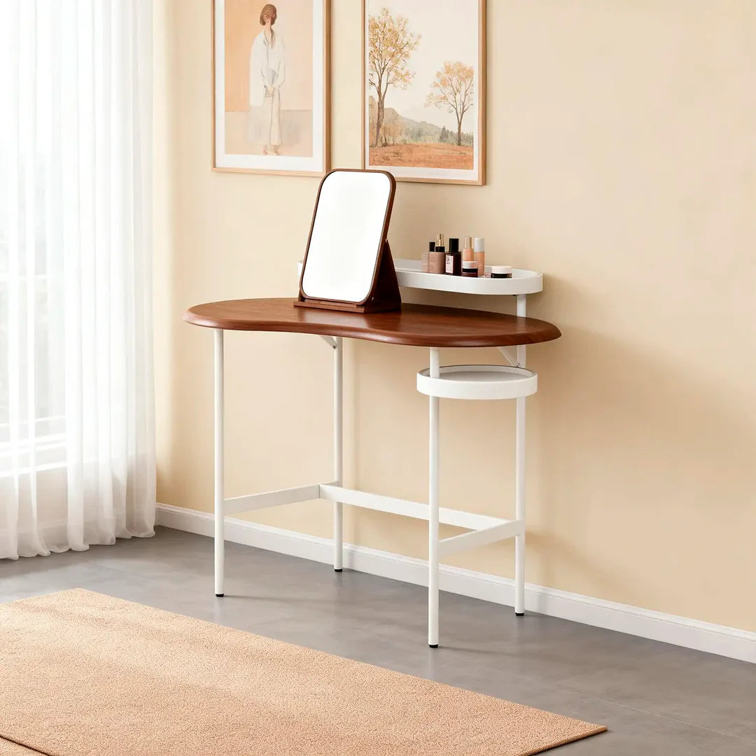 Flow  Dressing Table – Side Shelf | Walnut