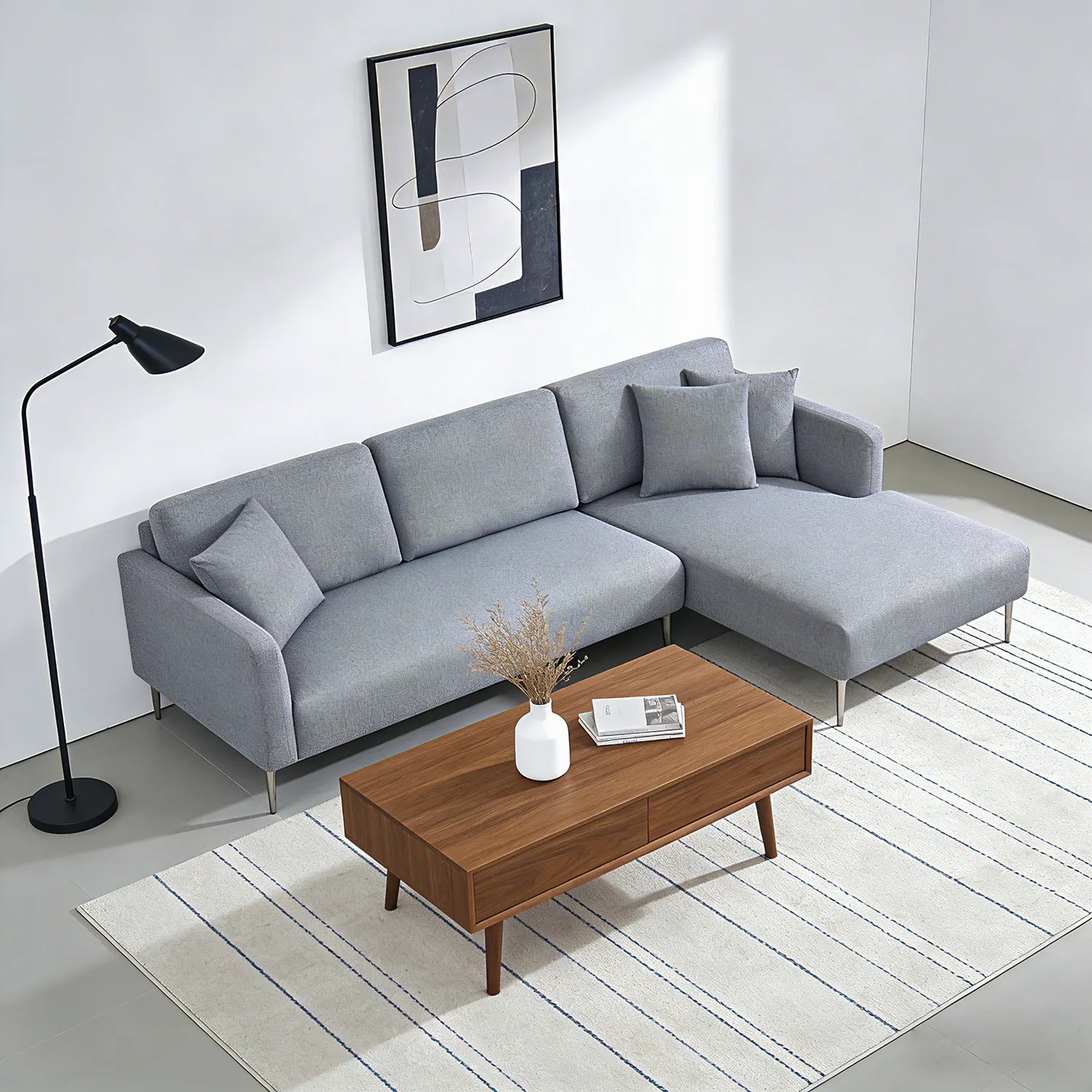 Barry Right Corner Sofa – 3 Seater | Dark Grey