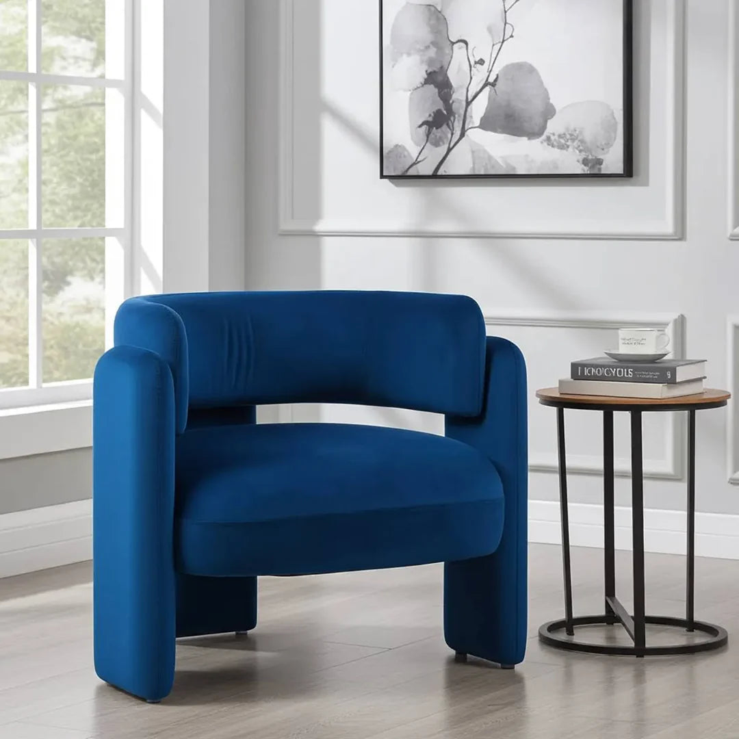 Hailey Accent Chair – Velvet | Navy