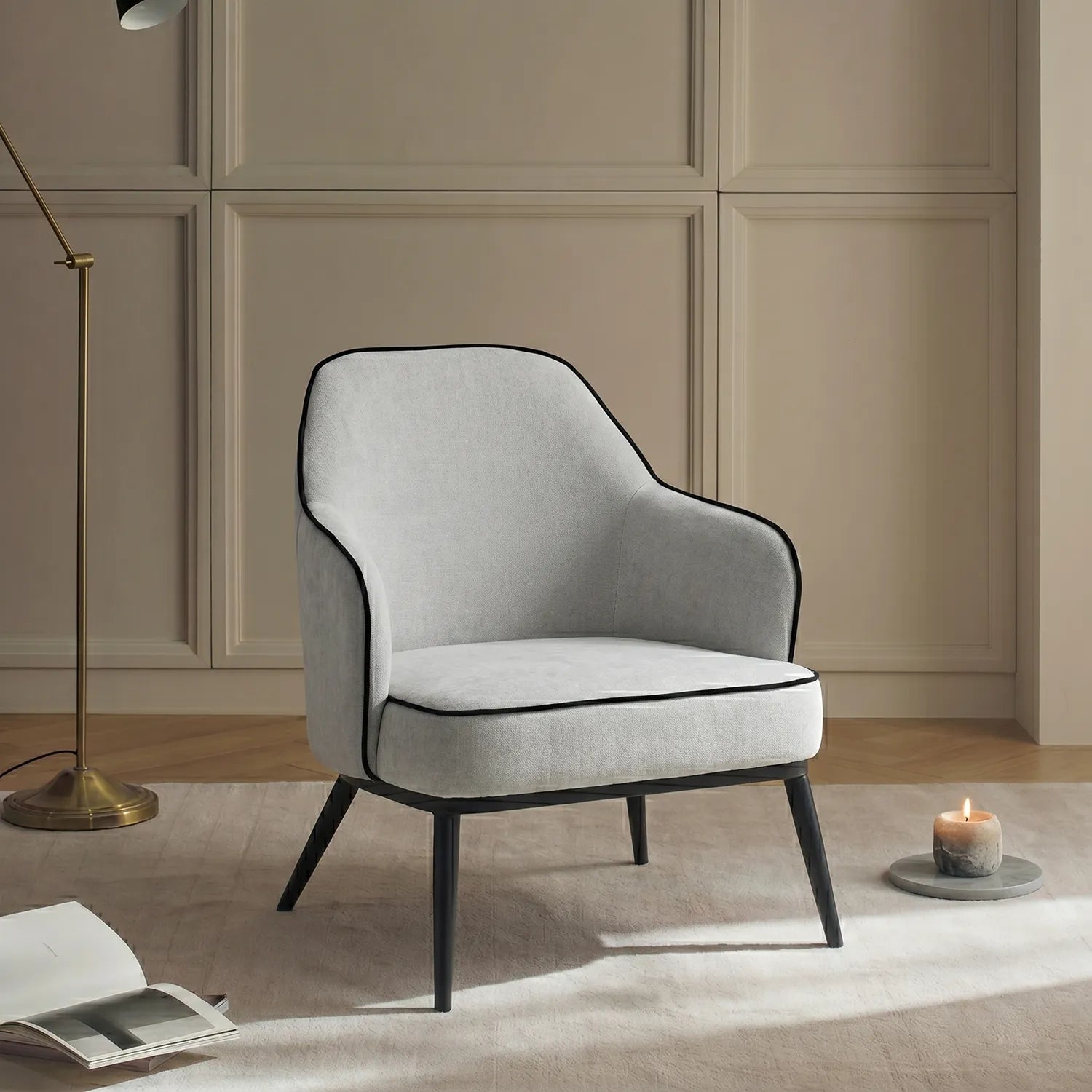 Karoll Accent Chair – Linen | Grey