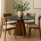 Lina Dining Table – Round | Black Marble