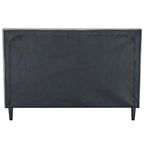 Black leather headboard on a white background