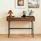 Meadow Dressing Table & Mirror – Two Drawer | Walnut