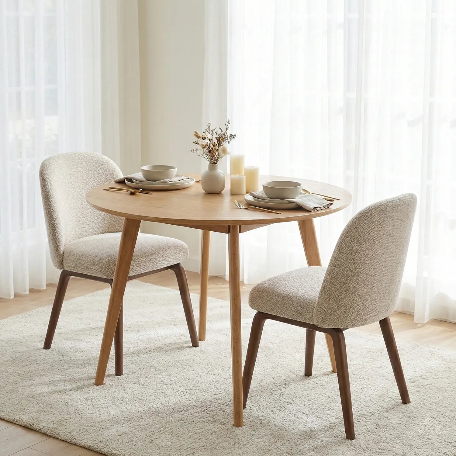 Sienna Dining Table – Round | Natural Oak
