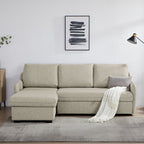 Movra Corner Sofa Bed (Storage) – 3 Seater | Cream