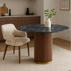 Marcio Dining Table – Round | Black Marble