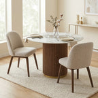 Marcio Dining Table – Round | Vein White Marble
