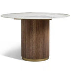 Marcio Dining Table – Round | Soft White Marble