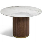 Marcio Dining Table – Round | Soft White Marble
