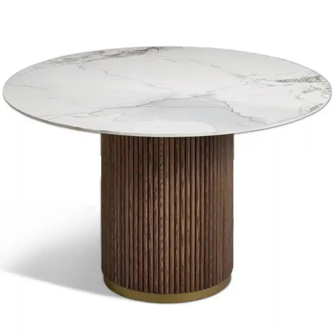 Marcio Dining Table – Round | Soft White Marble
