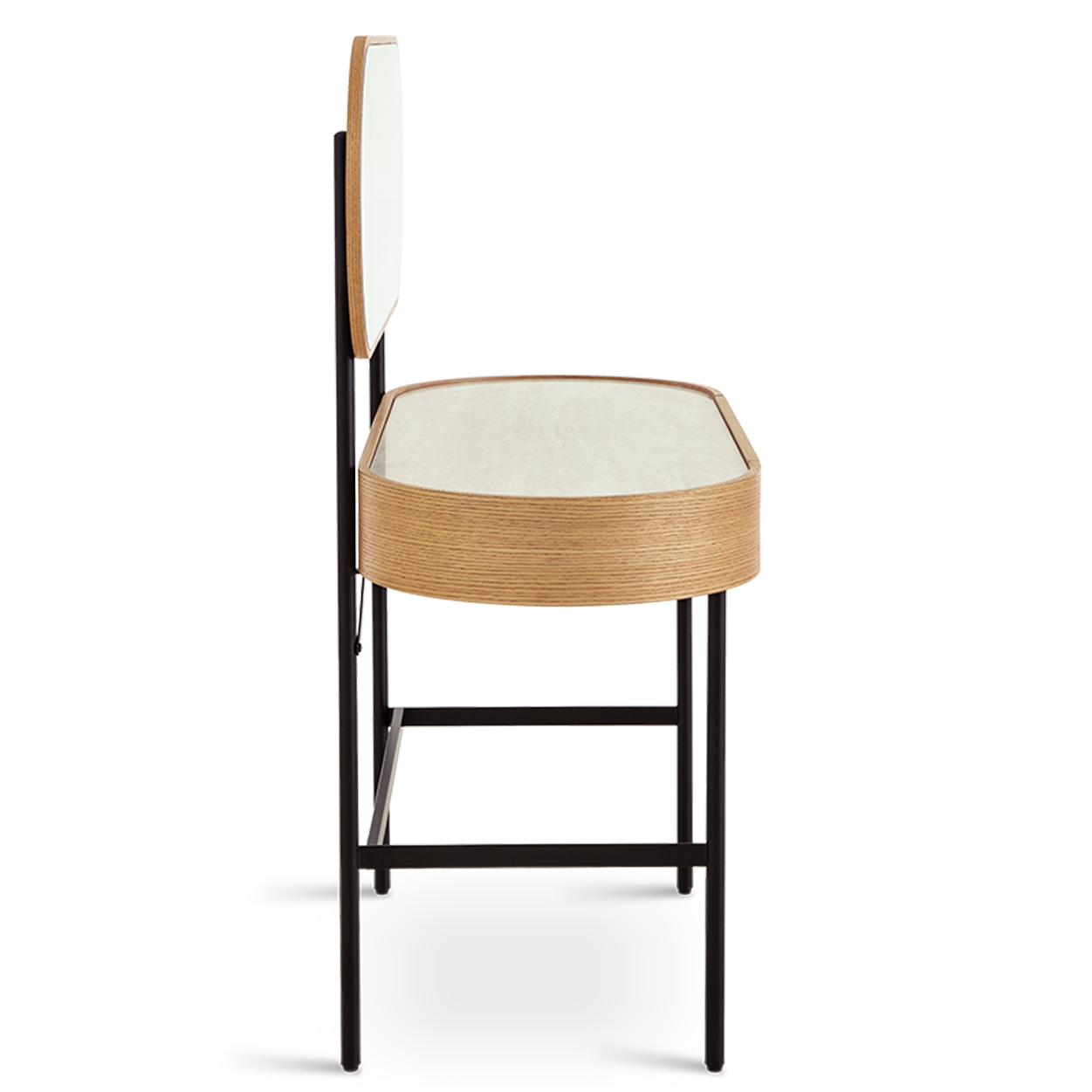 Mossley Dressing Table & Mirror – One Drawer | Natural Oak