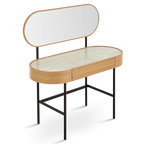 Mossley Dressing Table & Mirror – One Drawer | Natural Oak