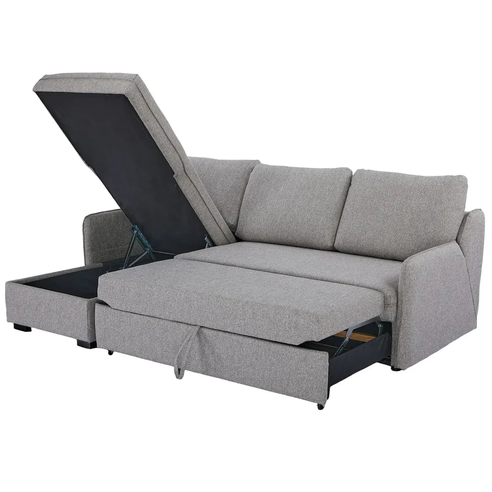 Movra Corner Sofa Bed (Storage) – 3 Seater | Grey