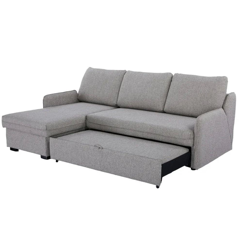 Movra Corner Sofa Bed (Storage) – 3 Seater | Grey