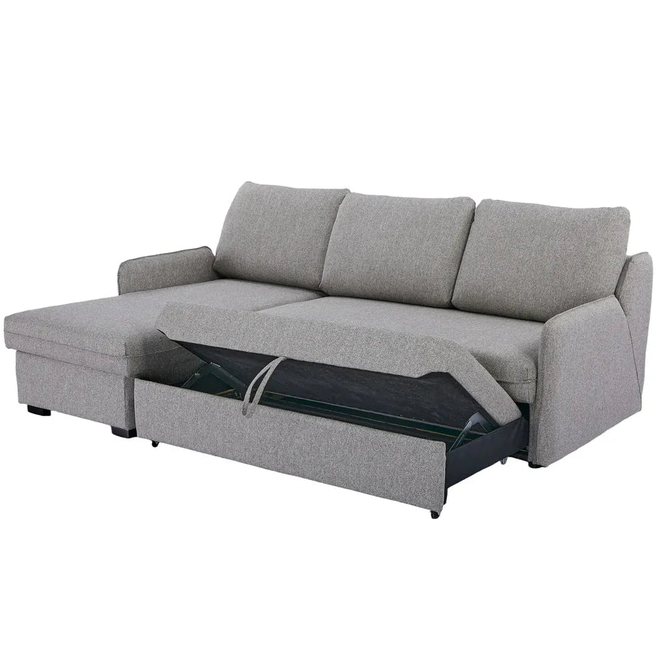 Movra Corner Sofa Bed (Storage) – 3 Seater | Grey