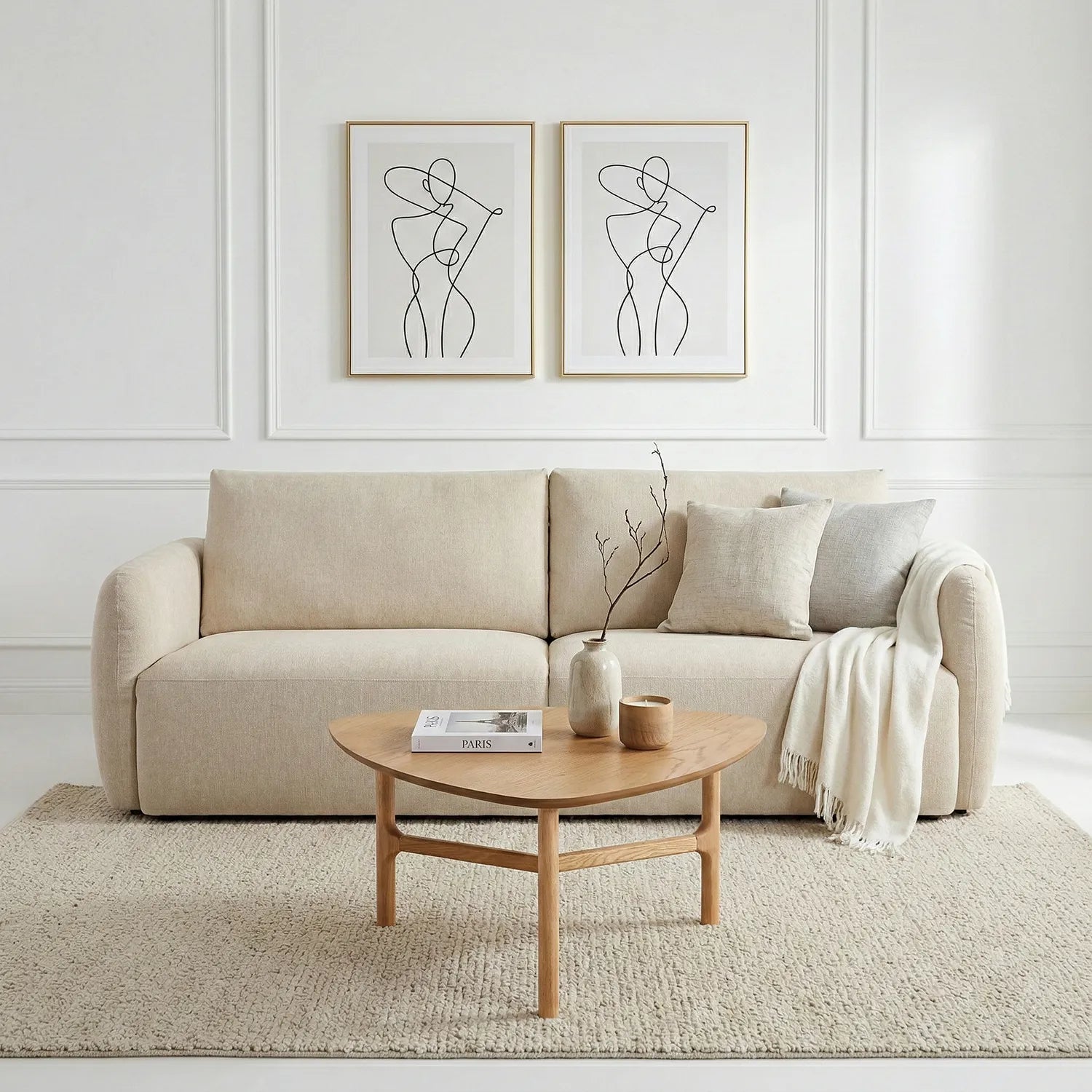 Nobie Sofa – 3 Seater | Light Cream