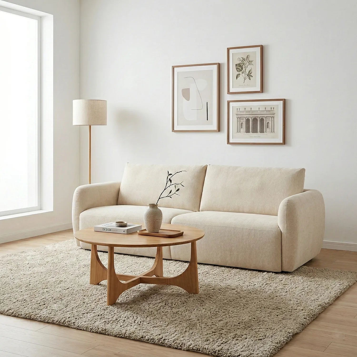 Nobie Sofa – 3 Seater | Light Cream