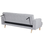 Gray sofa with black accents on a white background