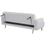 Gray sofa with a backrest on a white background