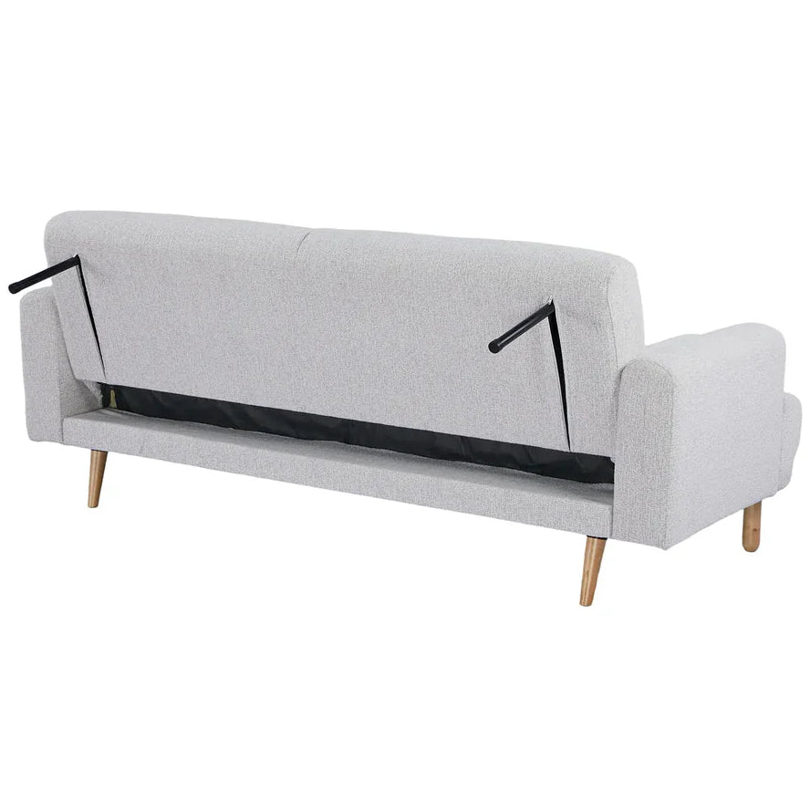 Gray sofa with a backrest on a white background
