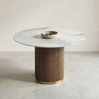 Marcio Dining Table – Round | Soft White Marble
