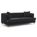 Tribeca Velvet Sofa – 3 Seater | Black