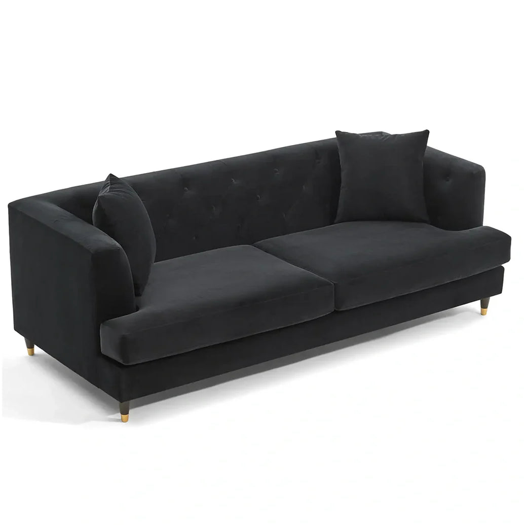 Tribeca Velvet Sofa – 3 Seater | Black
